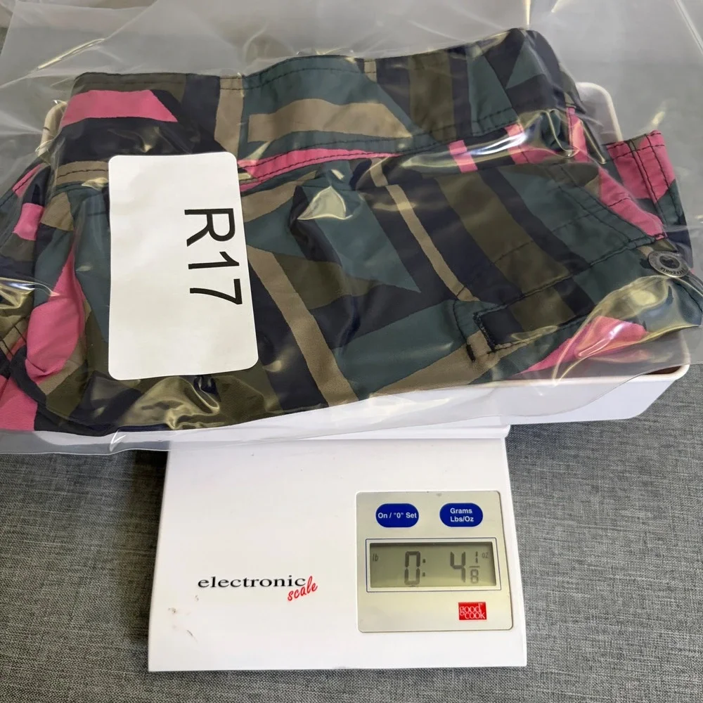 Patagonia Board Shorts Womens 6 Pink Green Geometric Abstract Surf Swim Shorts